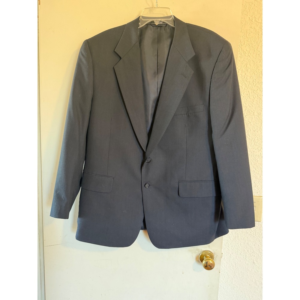 Jeffrey Banks Mens Classic Wool Suit‎ Blazer Jacket Dark Blue Size 46R Gentleman